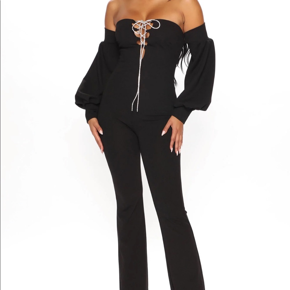 Fashion Nova jumpsuit with diamond tie